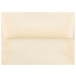 JAM Paper Translucent Envelopes, #4 Bar (A1), Gummed Seal, Spring Ochre, Pack Of 25