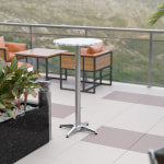 Flash Furniture Mellie Bar Height Aluminum Table, 43-1/2inH x 23-1/2inW x 23-1/2inD, Gray