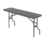 Iceberg Resin Folding Table, 72inW x 18inD, Charcoal/Black