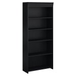 Bush Business Furniture Fairview 69inH 5-Shelf Bookcase, Antique Black, Standard Delivery