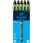 Rediform Schneider Xpress Premium Fineliner Pens, Fine Point, 0.8 mm, Black/Green Barrel, Black Ink, Pack Of 10 Pens