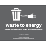 Recycle Across America Waste-To-Energy Standardized Recycling Labels, WTE-8511, 8 1/2in x 11in, Charcoal