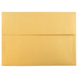 JAM Paper Booklet Invitation Envelopes, A7, Gummed Seal, Stardream Metallic Gold, Pack Of 25