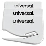 Universal Letter Slitter Steel Hand Letter Openers With Concealed Blade, 2 1/2in, White, Pack Of 3