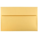 JAM Paper Booklet Invitation Envelopes, A10, Gummed Seal, Gold Stardream Metallic, Pack Of 25