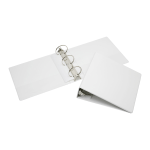 SKILCRAFT Clear Overlay 3-Ring Binder, 3in Round Rings, White (AbilityOne 7510-01-510-4866)