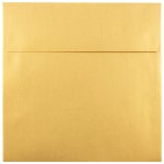 JAM Paper Square Stardream Metallic Envelopes, 6in x 6in, Gummed Seal, Gold, Pack Of 25