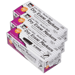 Charles Leonard Dry-Erase Markers, 12 Markers Per Box, Pack Of 3 Boxes, Bullet Tip, Black, 36 Markers