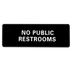 Alpine No Public Restrooms Signs, 3in x 9in, Black, Pack Of 15 Signs