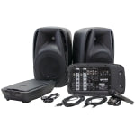 Gemini Sound Bluetooth Portable PA System With Speakers, Mixer & Wired Microphone, Black, ES-210MXBLU