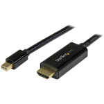 StarTech.com Mini DisplayPort To HDMI Adapter Cable, 10ft, Black