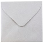 JAM Paper Square Stardream Metallic Envelopes, 3 1/8in x 3 1/8in, Gummed Seal, Silver, Pack Of 25