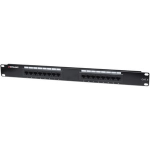 Intellinet Patch Panel, Cat6, UTP, 16-Port, 1U, Black - Patch panel - CAT 6 - UTP - RJ-45 X 16 - black - 1U - 19in