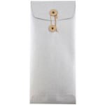 JAM Paper Policy #10 Envelopes, Button & String Closure, Silver Stardream Metallic, Pack Of 25