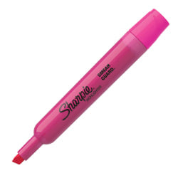 Sharpie Accent Highlighters, Fluorescent Pink, Pack Of 12