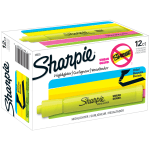 Sharpie Tank Highlighters, Chisel Tip, Fluorescent Yellow, 12 Count