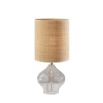 Adesso Emma Table Lamp, 23-1/2inH, Rattan Shade/Clear Base