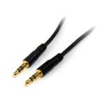 StarTech.com 1 ft Slim 3.5mm Stereo Audio Cable - M/M - Connect an iPhone or other MP3 player to a car stereo