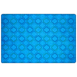 Carpets for Kids Pixel Perfect Collection Mellow Morocco Activity Rug, 4ft x 6ft, Blue