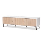 Baxton Studio Hill TV Stand, White/Oak Brown