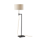 Adesso Winthrop Adjustable Floor Lamp, 63inH, Cream/Antique Bronze