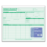 TOPS Employee Record File Folders, 11 3/4in x 9 1/2in, Green, Pack Of 20