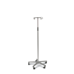 Medline Aluminum Deluxe 5-Leg IV Poles, Chrome, Case Of 2