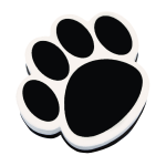 Ashley Productions Magnetic Whiteboard Erasers, 3 3/4in, Black Paw, Pack Of 6