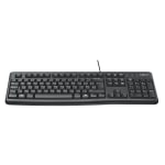 Logitech K120 Wired Keyboard for Windows, USB Plug-and-Play, Full-Size, Spill-Resistant, Curved Space Bar, Compatible with PC, Laptop - Black