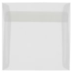 JAM Paper Translucent Vellum Invitation Envelopes, 9 1/2in x 9 1/2in, Gummed Seal, Clear, Pack Of 25