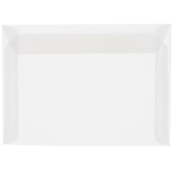 JAM Paper Booklet Envelopes, 9in x 12in, Gummed Seal, Clear, Pack Of 25