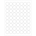 Tape Logic Inkjet/Laser Labels, LL142, Round, 1in, White, Case Of 6,300