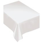 Amscan Rectangular Fabric Table Covers, 60in x 80in, Frosty White, Pack Of 2 Table Covers