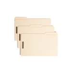 Smead Manila Reinforced Tab Fastener Folders With Two Fasteners, 1in Expansion, 8 1/2in x 14in, Legal, Manila, Box of 50