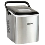 Igloo 26-Lb Automatic Self-Cleaning Portable Countertop Ice Maker Machine With Handle, 12-13/16inH x 9-1/16inW x 12-1/4inD, Stainless Steel