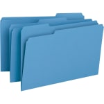 Smead Color File Folders, Legal Size, 1/3 Cut, Blue, Box Of 100