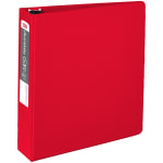 Office Depot Brand Nonstick 3-Ring Binder, 2in Round Rings, Red