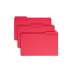 Smead Color File Folders, Legal Size, 1/3 Cut, Red, Box Of 100