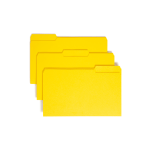 Smead Color File Folders, Legal Size, 1/3 Cut, Yellow, Box Of 100