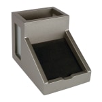 Victor Classic Silver Collection Pencil Cup With Note Holder, 4inH x 4 1/2inW x 6 3/10inD, Silver