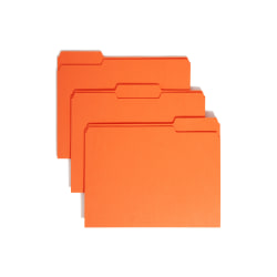 Smead Color File Folders, Letter Size, 1/3 Cut, Orange, Box Of 100