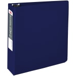 Office Depot Brand Nonstick 3-Ring Binder, 3in Round Rings, Blue