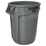 Rubbermaid Round Brute Container, 32 Gallons, Gray