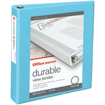 Office Depot Brand 3-Ring Durable View Binder, 1-1/2in Round Rings, Jeweler Blue