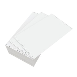 Domtar Continuous Form Paper, Unperforated, 14 7/8in x 8 1/2in, 18 Lb, Blank White, Carton Of 3,000 Forms