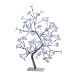 Simple Designs Morning Glory Lighted Decorative Tree, 23 5/8inH, Clear Shade/Silver Base