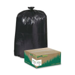 Webster EarthSense 1.25 mil Trash Bags, 60 gal, 38inH x 58inW, 75% Recycled, Black, 100 Bags