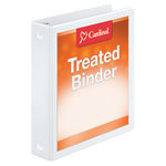 Cardinal Treated ClearVue Locking 3-Ring Binder, 1 1/2in Round Rings, 52% Recycled, White