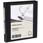 Office Depot Brand Heavy-Duty View 3-Ring Binder, 1in D-Rings, 49% Recycled, Black