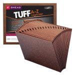 Smead TUFF Expanding File, 21 Pockets, A-Z, 12in x 10in, Letter Size, 30% Recycled, Brown